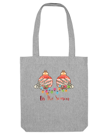 Tis' The Season Christmas Skeleton Hands Heather Grey