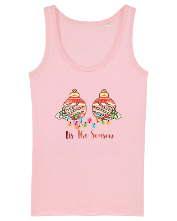 Tis' The Season Christmas Skeleton Hands Cotton Pink