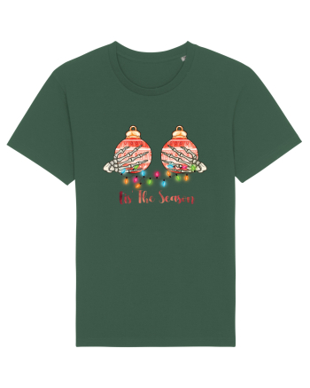 Tis' The Season Christmas Skeleton Hands Bottle Green