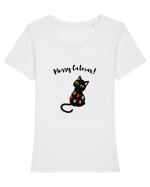 Merry Catmas Tricou mânecă scurtă guler larg fitted Damă Expresser