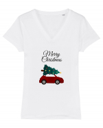 Merry Christmas Tricou mânecă scurtă guler V Damă Evoker