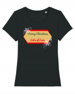 merry christmas with love Tricou mânecă scurtă guler larg fitted Damă Expresser