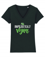 Unapologetically vegan Tricou mânecă scurtă guler V Damă Evoker