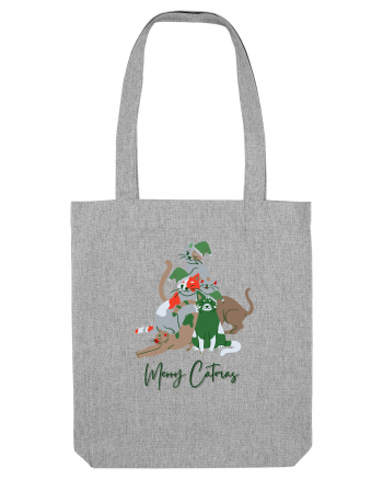 Merry Catmas Green Heather Grey