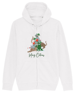 Merry Catmas Green Hanorac cu fermoar Unisex Connector