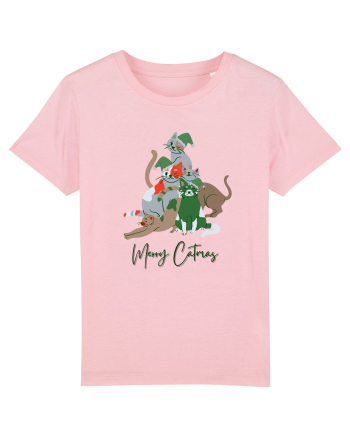 Merry Catmas Green Cotton Pink