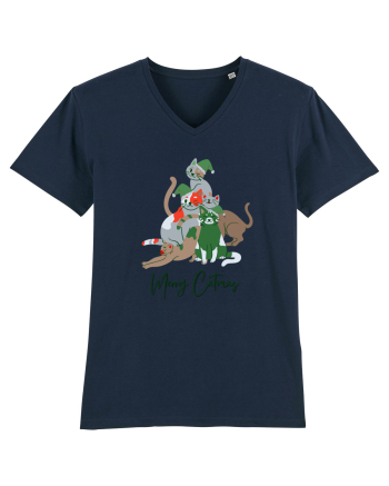Merry Catmas Green French Navy