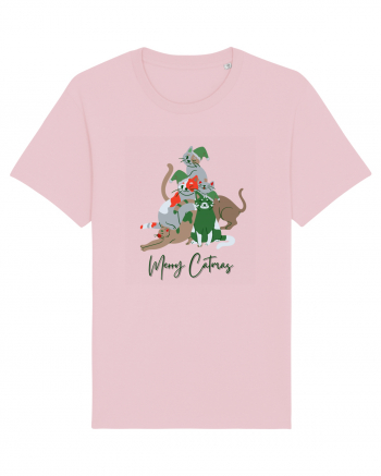 Merry Catmas Green Cotton Pink