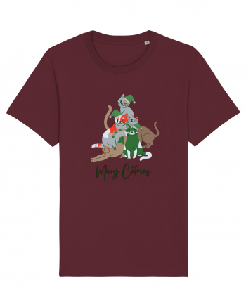 Merry Catmas Green Burgundy