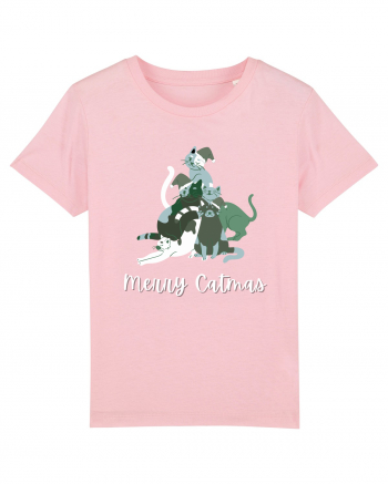 Merry Catmas white Cotton Pink