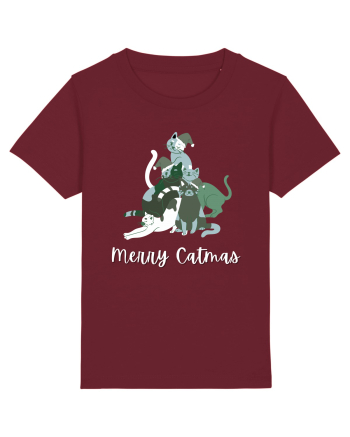 Merry Catmas white Burgundy
