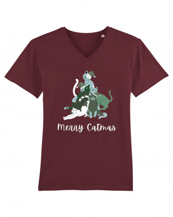 Merry Catmas white Burgundy