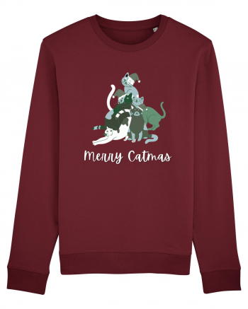 Merry Catmas white Burgundy