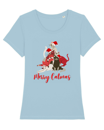merry catmas red Sky Blue