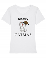 meowy catmas 2 Tricou mânecă scurtă guler larg fitted Damă Expresser