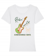 rockin around the christmas tree Tricou mânecă scurtă guler larg fitted Damă Expresser