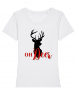 oh deer 1 Tricou mânecă scurtă guler larg fitted Damă Expresser