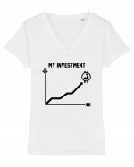 My investment Tricou mânecă scurtă guler V Damă Evoker