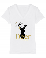 oh deer 4 Tricou mânecă scurtă guler V Damă Evoker