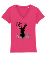 oh deer 5 Tricou mânecă scurtă guler V Damă Evoker