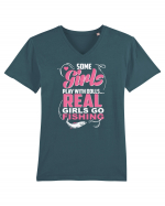 Real girls go fishing Tricou mânecă scurtă guler V Bărbat Presenter