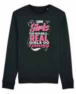 Real girls go fishing Bluză mânecă lungă Unisex Rise