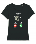 The fish is calling and I must go. Tricou mânecă scurtă guler larg fitted Damă Expresser