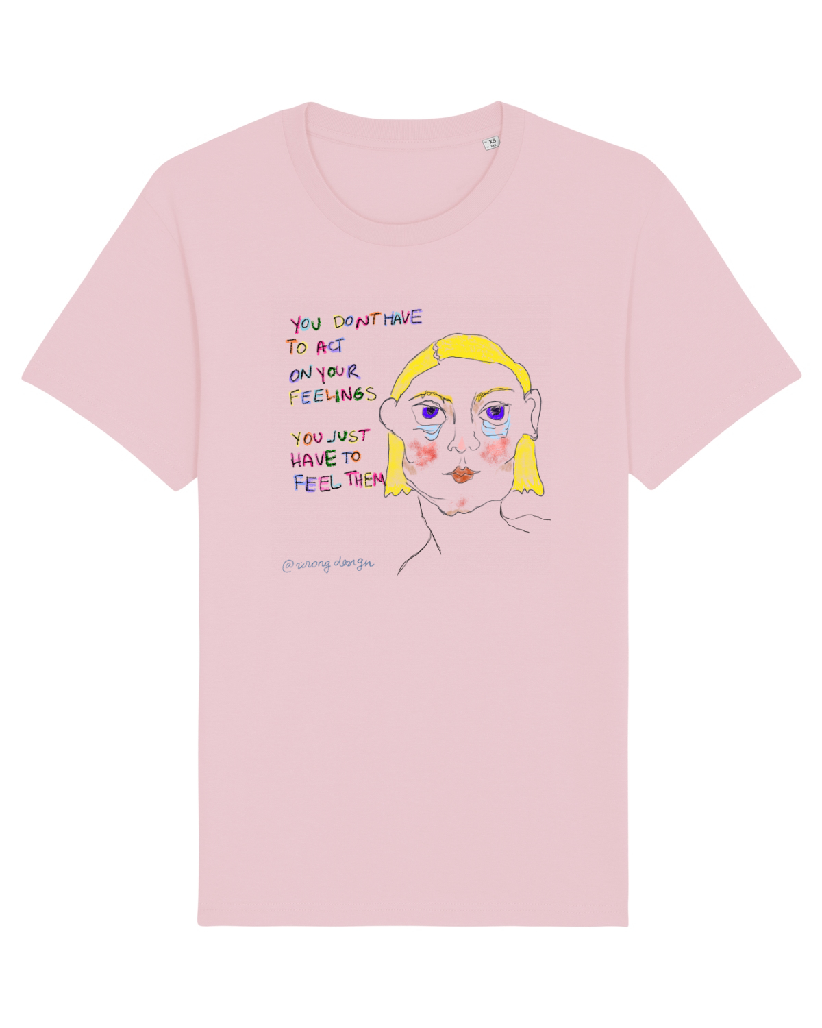 Tricou mânecă scurtă Unisex Rocker Cotton Pink