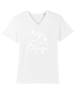 Life is better with my rescue Tricou mânecă scurtă guler V Bărbat Presenter
