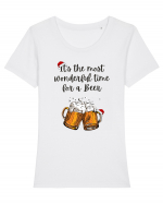 it s the most wonderful... Tricou mânecă scurtă guler larg fitted Damă Expresser