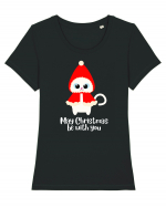 may christmas be with you Tricou mânecă scurtă guler larg fitted Damă Expresser