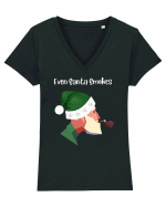 even santa smokes  Tricou mânecă scurtă guler V Damă Evoker