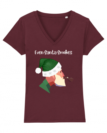 even santa smokes  Burgundy