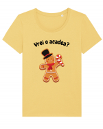 vrei o acadea? Tricou mânecă scurtă guler larg fitted Damă Expresser