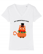 my christmas face Tricou mânecă scurtă guler V Damă Evoker