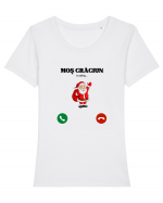 mos craciun is calling... Tricou mânecă scurtă guler larg fitted Damă Expresser