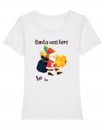 santa was here Tricou mânecă scurtă guler larg fitted Damă Expresser