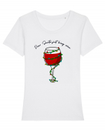 dear santa just bring wine Tricou mânecă scurtă guler larg fitted Damă Expresser