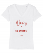 working on my santa s body Tricou mânecă scurtă guler V Damă Evoker