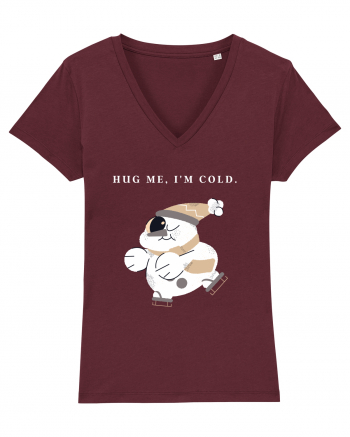 hug me i m cold Burgundy