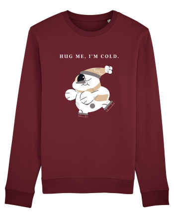 hug me i m cold Burgundy