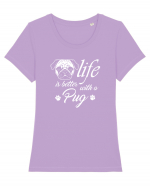 Pug life Tricou mânecă scurtă guler larg fitted Damă Expresser