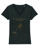 notice evrithing stay quiet Tricou mânecă scurtă guler V Damă Evoker