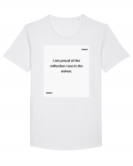 I am proud of the reflection I see in the mirror. Tricou mânecă scurtă guler larg Bărbat Skater