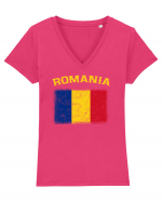 Romania Tricou mânecă scurtă guler V Damă Evoker