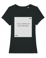 I can control my own happiness. Tricou mânecă scurtă guler larg fitted Damă Expresser