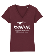 Running motivation Tricou mânecă scurtă guler V Damă Evoker