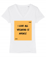 I love all versions of myself. Tricou mânecă scurtă guler V Damă Evoker