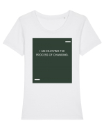 I am enjoying the process of changing. Tricou mânecă scurtă guler larg fitted Damă Expresser
