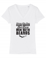 Beards Tricou mânecă scurtă guler V Damă Evoker